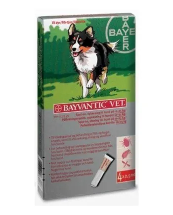 Bayvantic loppemiddel til hunde 10-25 kg – Effektiv beskyttelse!
