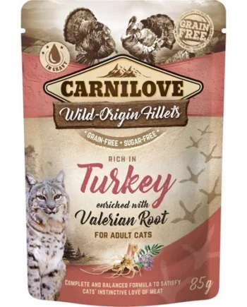 Carnilove Cat Pouch Kalkun vådfoder, 24 poser á 85g
