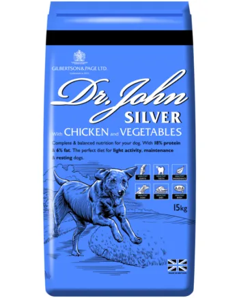 15 kg Dr. John Silver light - fedtfattig hundefoderfoder med kylling