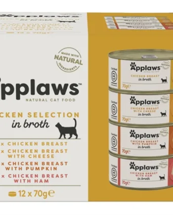 Applaws Cat Dåsemad, Chicken Selection in Broth,12x70g