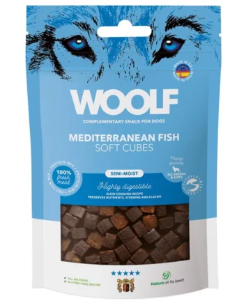 Woolf Hundegodbidder med Middelhavsfisk - 100g Snacktilbud!