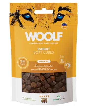 Woolf Kanin Snackterninger til Hunde, 100g - Uimodståelig Godbid