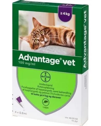 Advantage loppemiddel til katte over 4 kg, 4 x 0.8 ml
