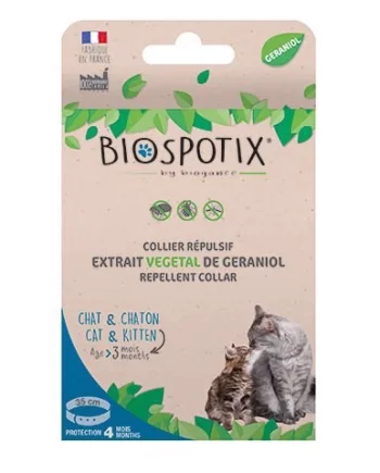 Biospotix loppehalsbånd til katte mod lopper, lus, flåter, tæger og myg