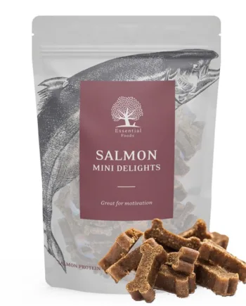 Essential Laks Mini Delights, 100 g – Sund Fiskegodbid til Hund