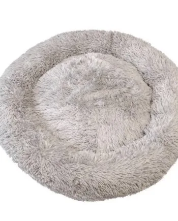 Beroligende Donut hundeseng Fluffy, Lysegrå (4 størrelser)
