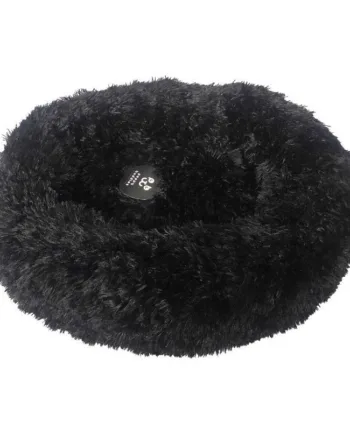 Beroligende Donut hundeseng Fluffy, Sort (4 størrelser)