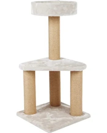 Elegant lysegrå kradsetræ til katte – perfekt til leg!