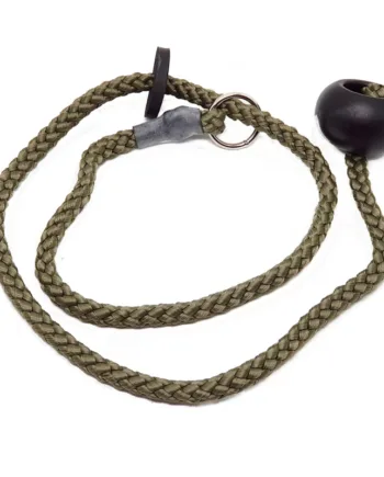 KORT hundesnor med knop - Retrieverline olivengrøn, 68 cm lang