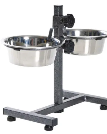 Justerbar hundebar med skåle – Gør måltider lettere!