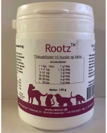 Vetcur Rootz tilskud til hund og kat, 130g pulver