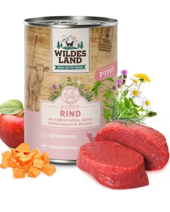 Wildes Land Hvalpe Oksekød Dåsemad 400g - Fantastisk Tilbud!