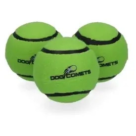 Hundelegetøj: Dog Comets Tennisbolde Grøn, 3 stk - Sjov Leg!