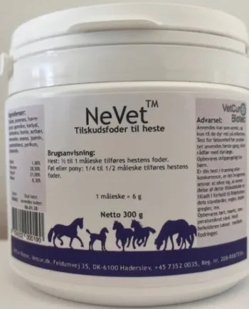 Vetcur NeVet pulver til hest - 300g på tilbud!