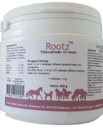 Vetcur Rootz Pulver til Heste – 300g Sundhedstilskud