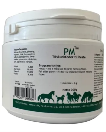 Vetcur PM pulver til heste - 300g kosttilskud på tilbud!