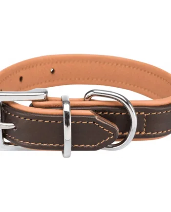 Active Comfort Læderhalsbånd, brun/lysebrun, 39-46 cm