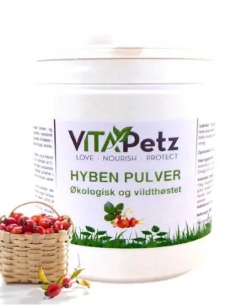 VitaPetz Hyben Pulver, økologisk vildthøstet, 350 gr.