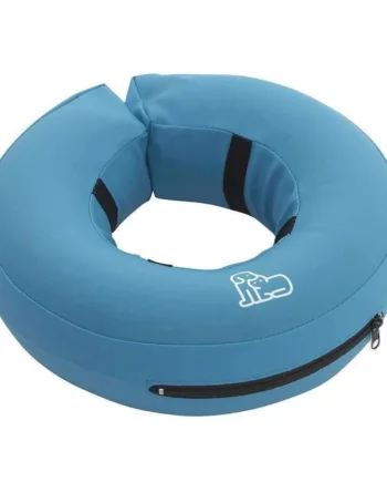 Oppustelig halskrave til hunde, lyseblå, XLarge