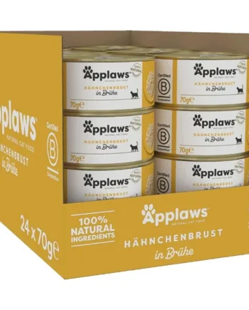 Applaws Cat Dåsemad, Chicken Breast in Broth, 24 x 156g