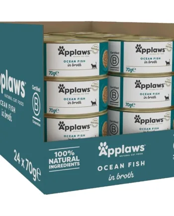 Applaws Cat Dåsemad, Ocean Fish in Broth, 24 x 70g