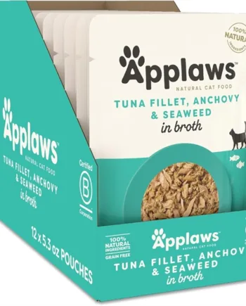 Applaws Cat Pouch Tuna Fillet With Anchovy, 12 pouches