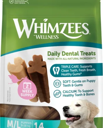 Whimzees Puppy M/L, 14 stk, 210g