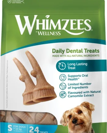 Whimzees Antler S, 24 stk, 360g